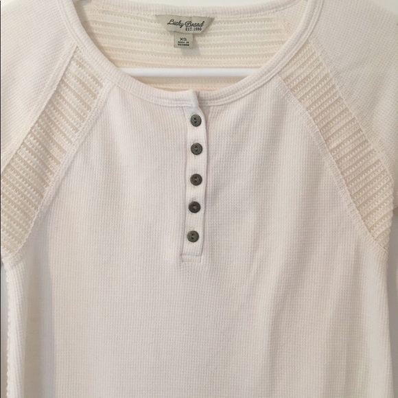 Lucky Brand Swift Mixed Thermal 5 Button Crew Neck T-shirt Women’s - Picture 3 of 9